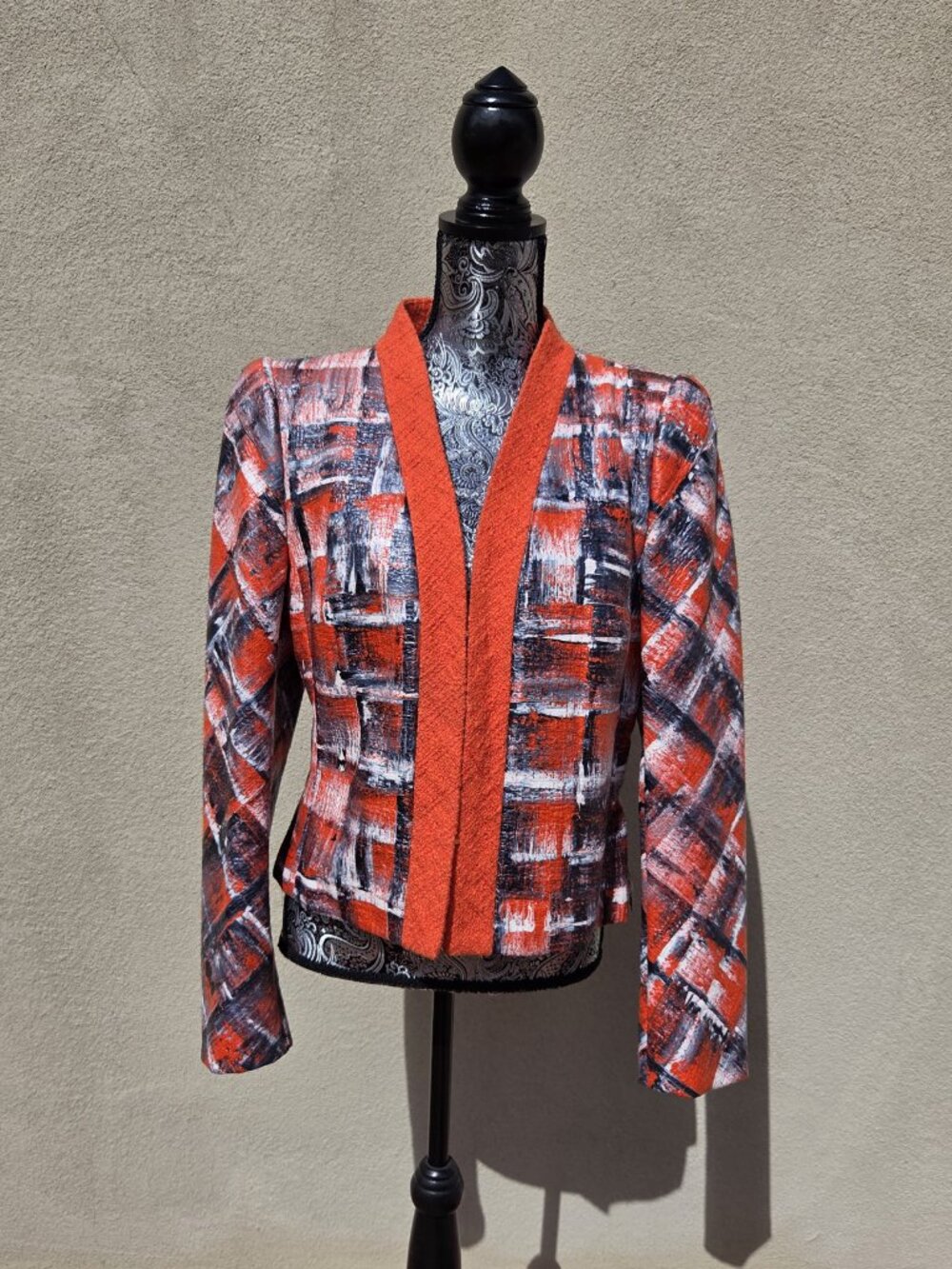 Vintage Red/White/Blue Plaid Escada Short Jacket